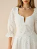 Cotton Scalloped Edge Eyelet Mini Dress sold by COMMENSE