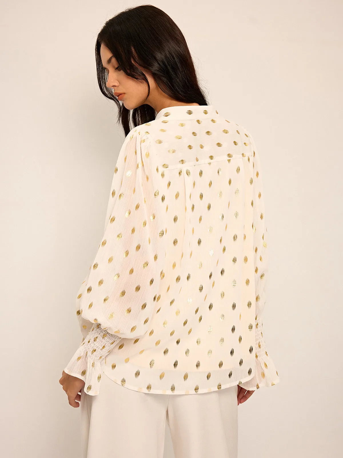 Polka Dot Chiffon Shirt sold by COMMENSE product image thumbnail 2