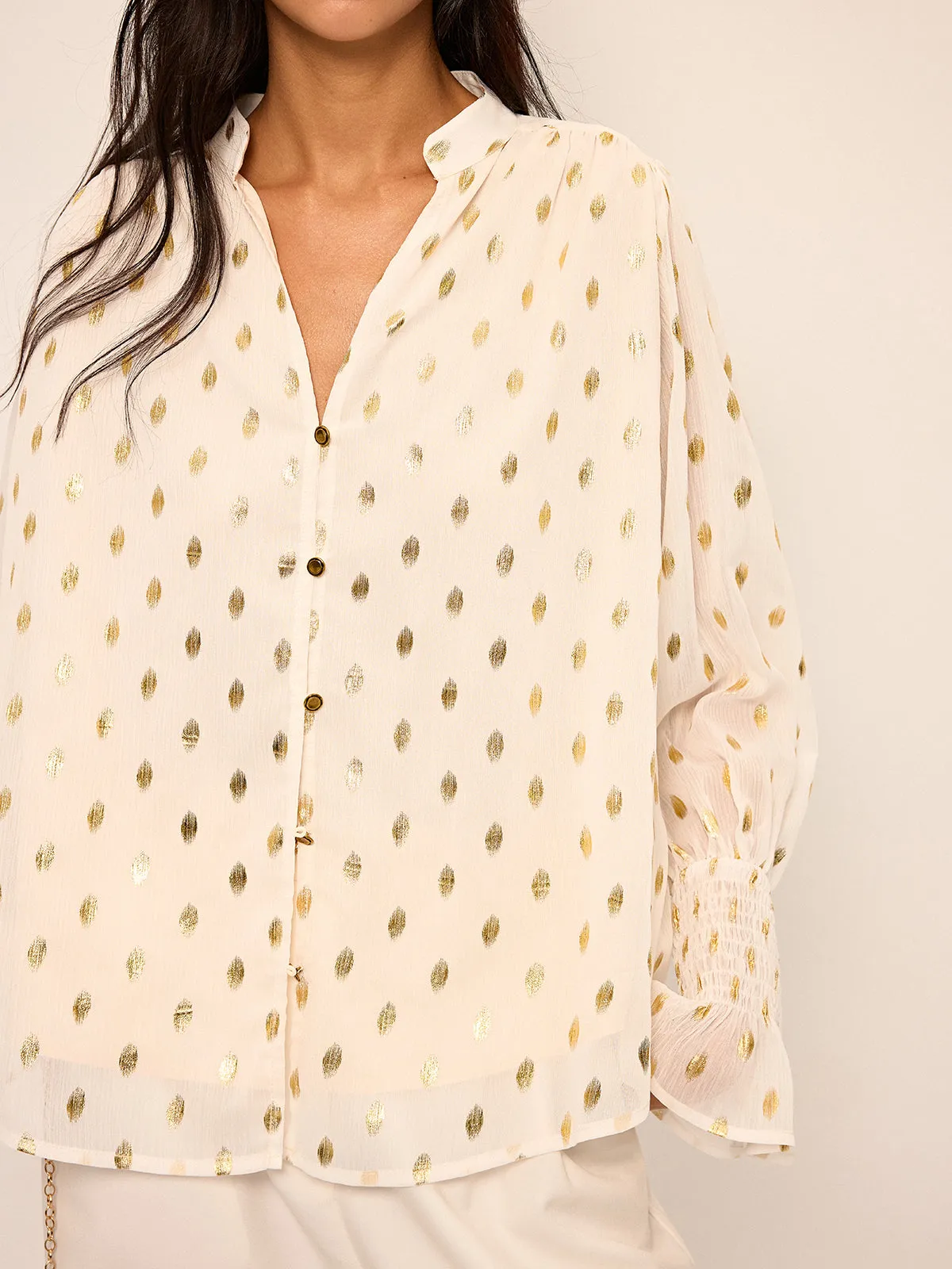 Polka Dot Chiffon Shirt sold by COMMENSE product image thumbnail 5