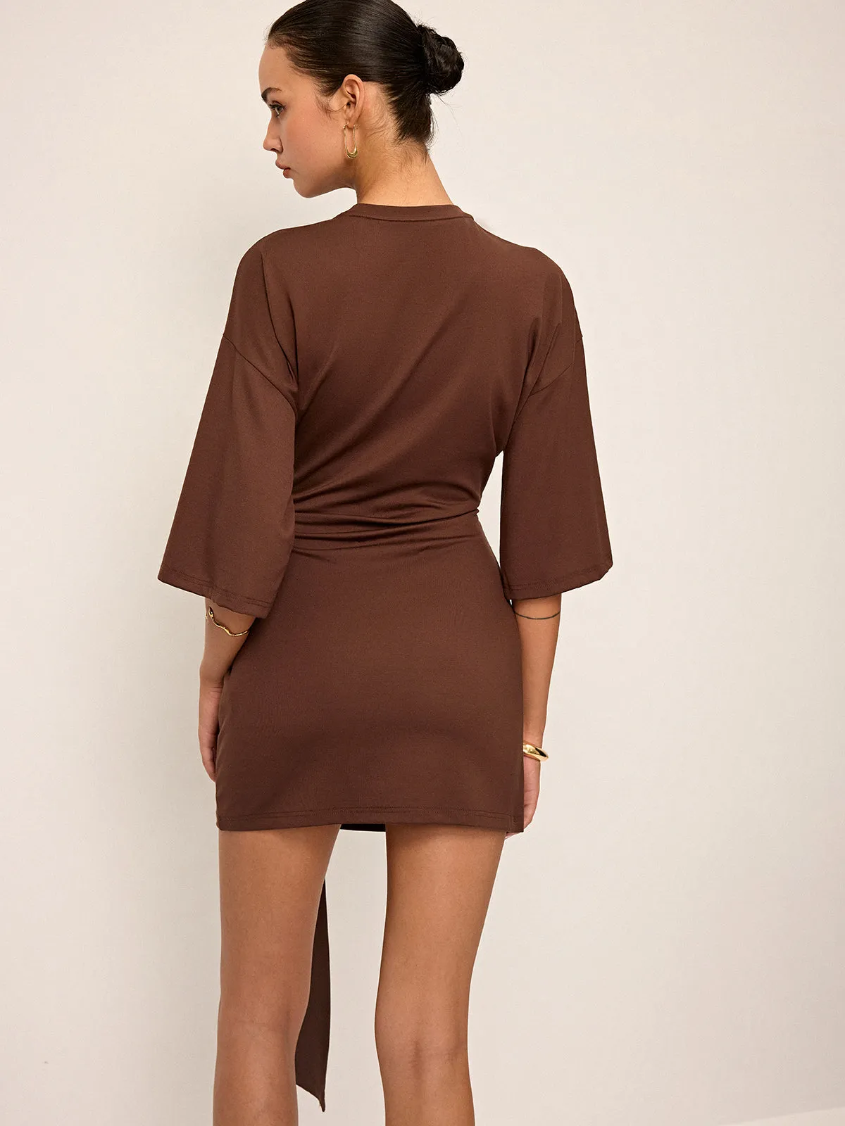 Half-Sleeve Cut-Out Mini Dress sold by COMMENSE product image thumbnail 5