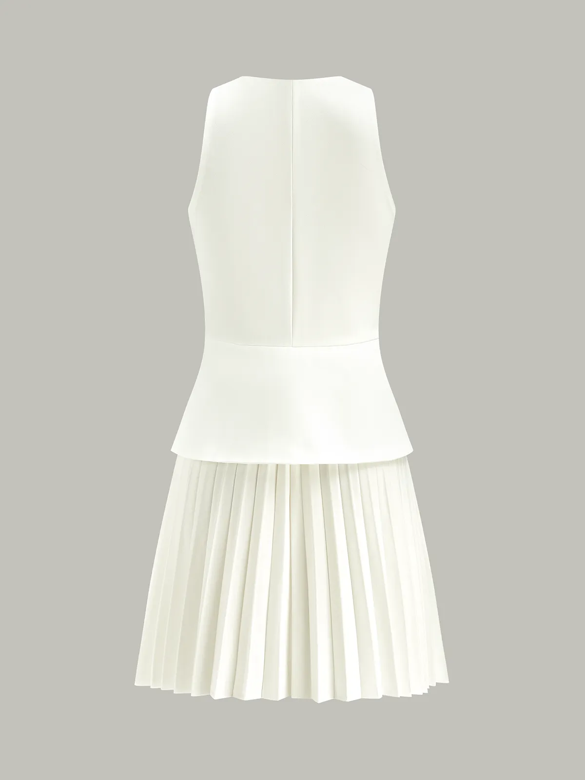 Sleeveless Buttoned Vest-Style Pleated Dress sold by COMMENSE product image thumbnail 3