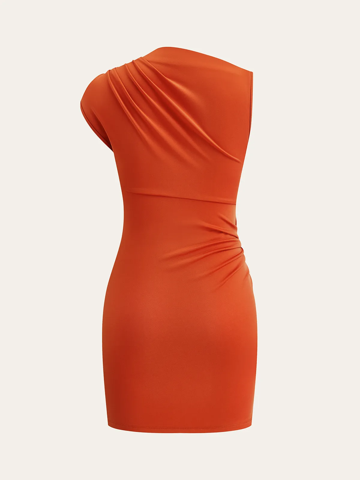 Metal Detail Asymmetric Ruched Mini Dress sold by COMMENSE product image thumbnail 2