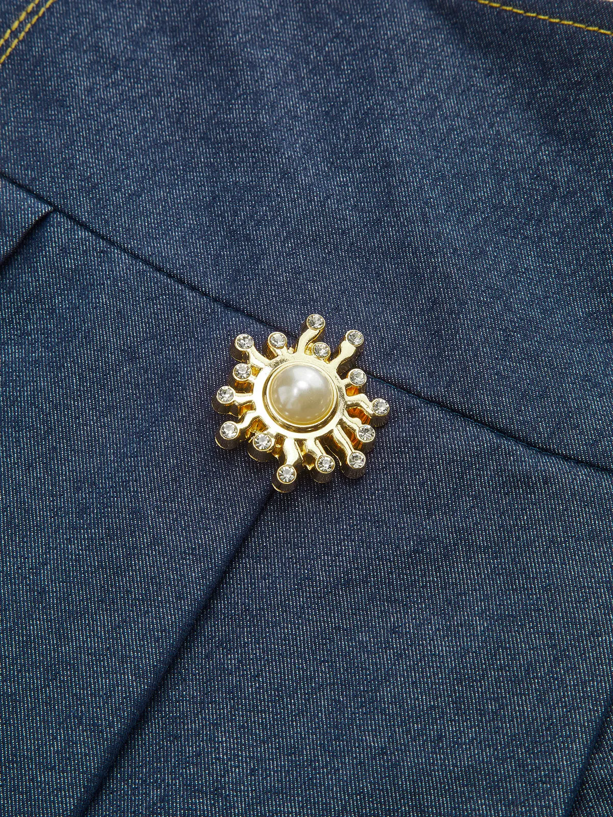 Metal Detail Pleated Maxi Skirt sold by COMMENSE product image thumbnail 3