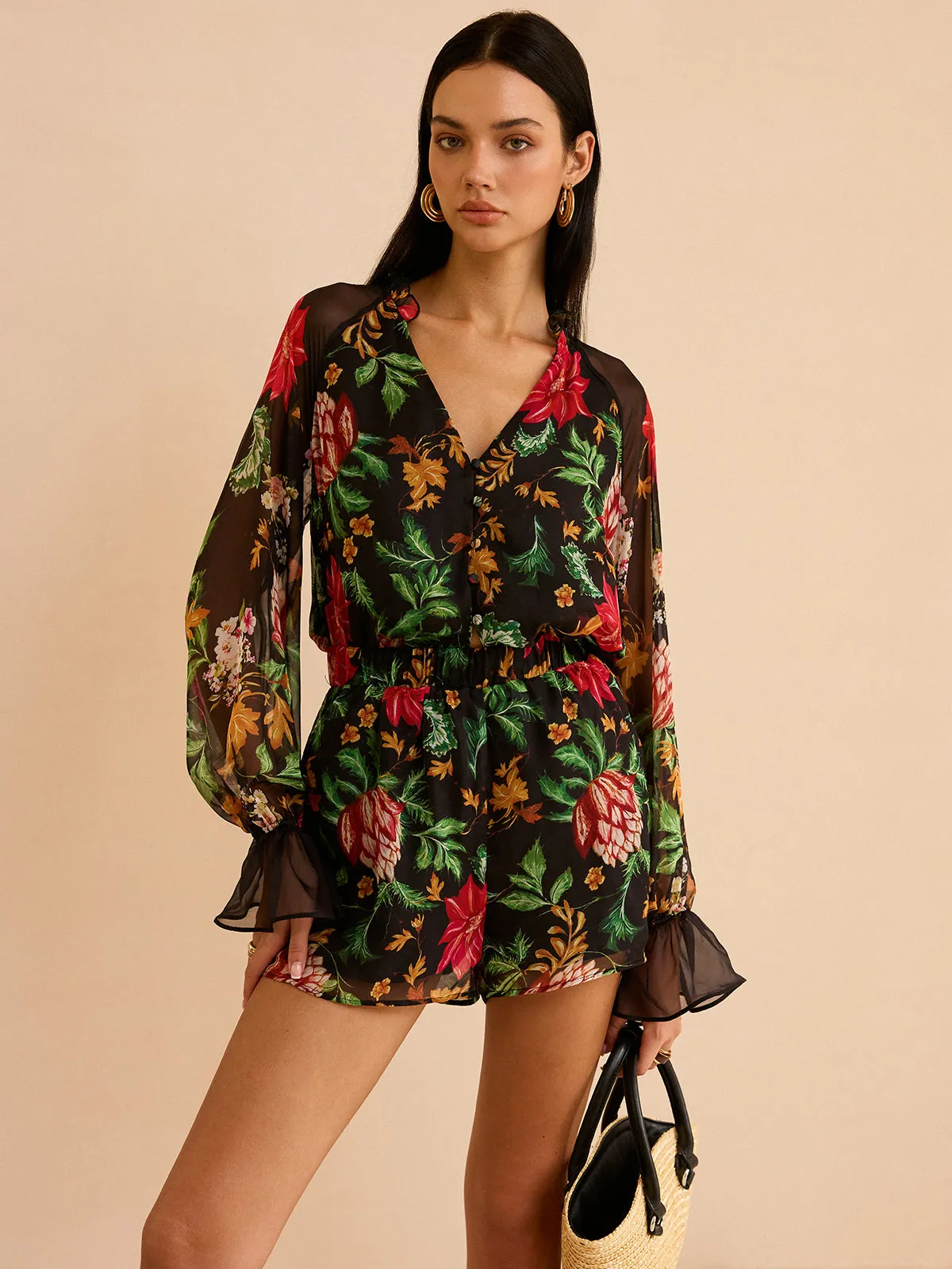 Chiffon Floral Print Blouse sold by COMMENSE product image thumbnail 3