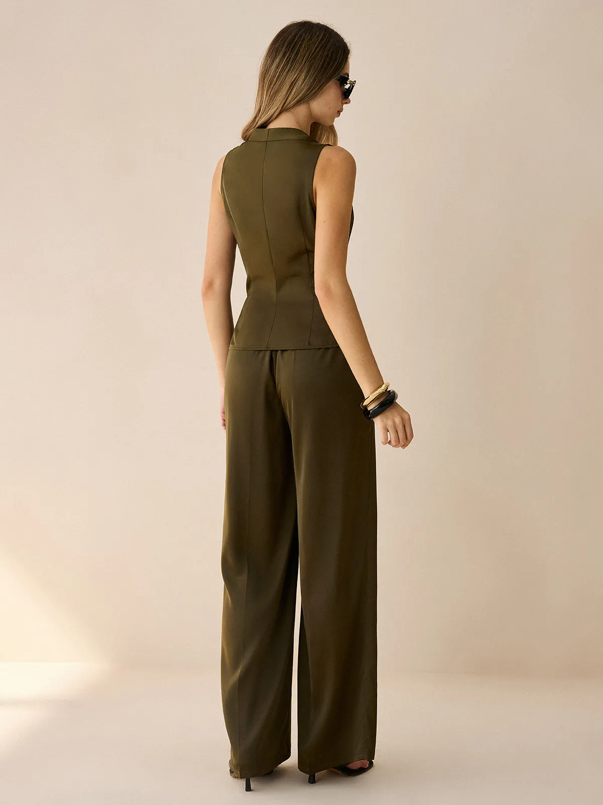 Asymmetric Wrap Top and Pants Set sold by COMMENSE product image thumbnail 4
