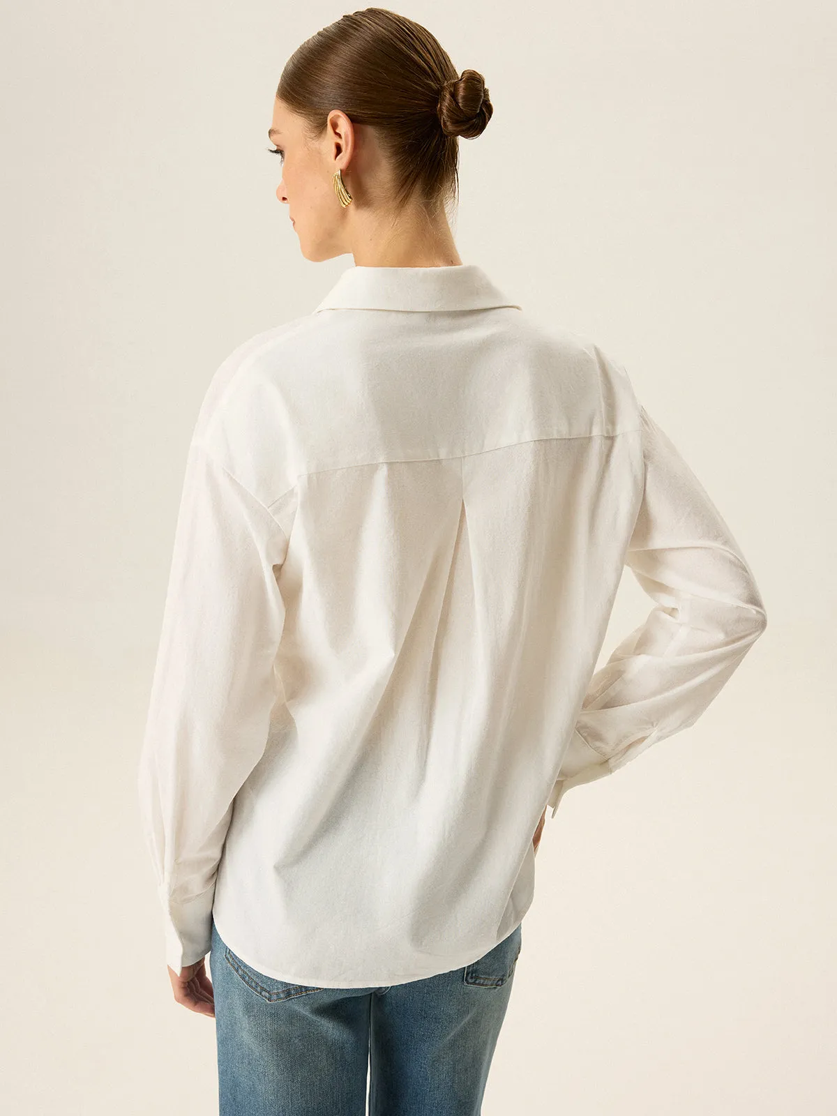 Asymmetric Wrap Long-Sleeve Shirt sold by COMMENSE product image thumbnail 5