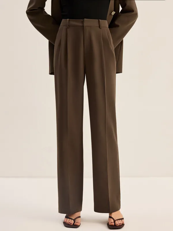 High-Waisted Pleated Pants sold by COMMENSE
