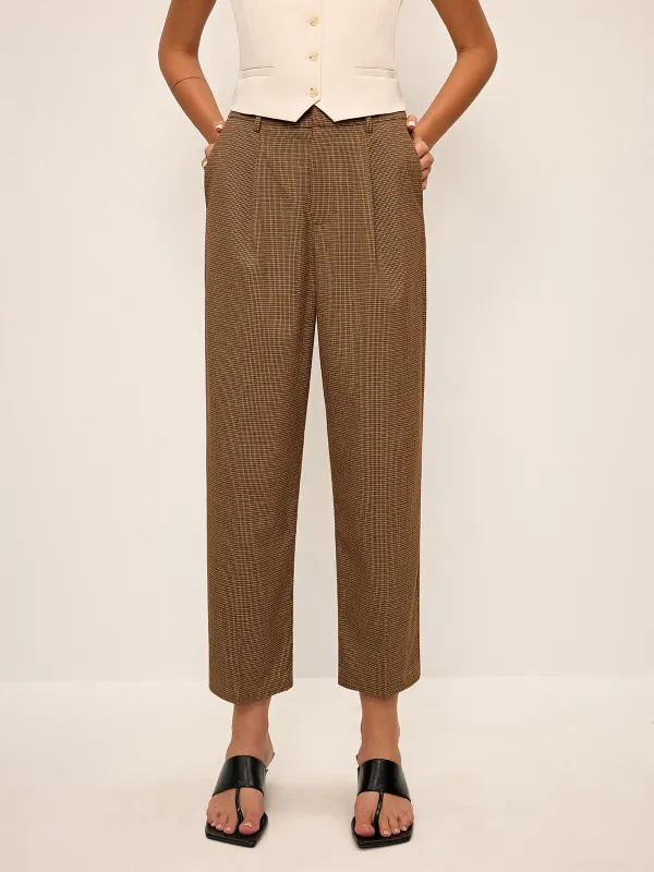 Houndstooth Cropped Pants sold by COMMENSE