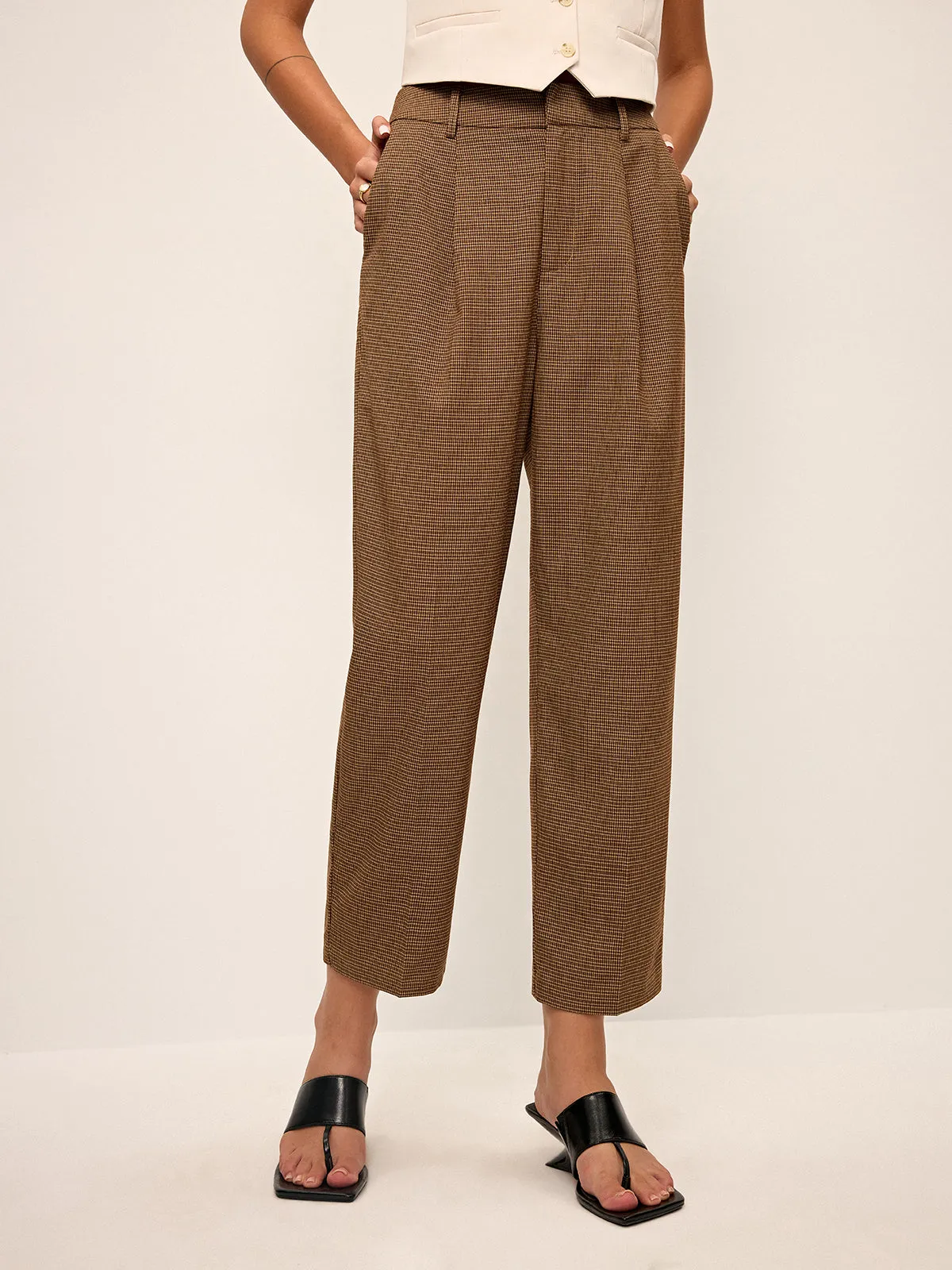 Houndstooth Cropped Pants sold by COMMENSE product image thumbnail 4