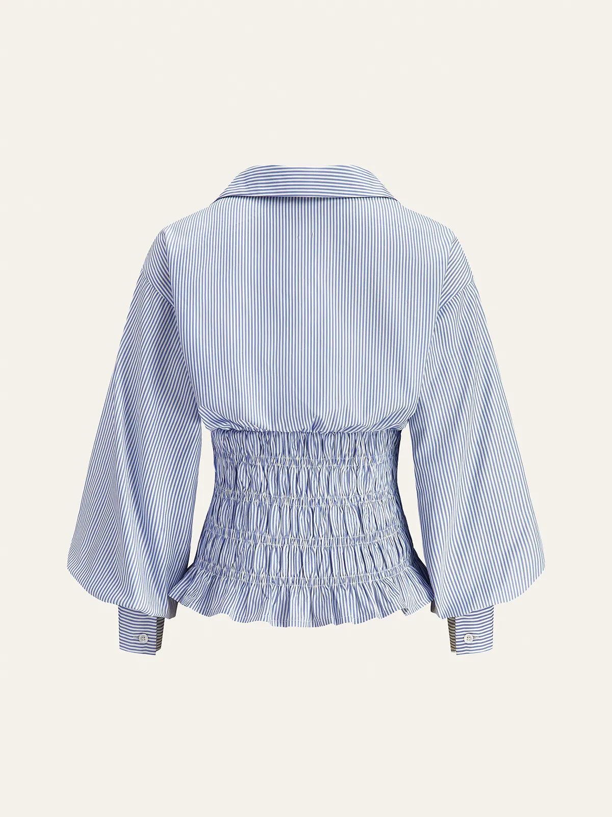 Striped Smocked Waist Shirt sold by COMMENSE product image thumbnail 2