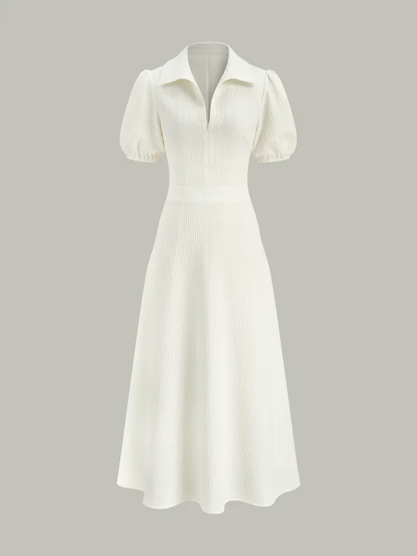 Textured Polo Neck Midi Dress sold by COMMENSE