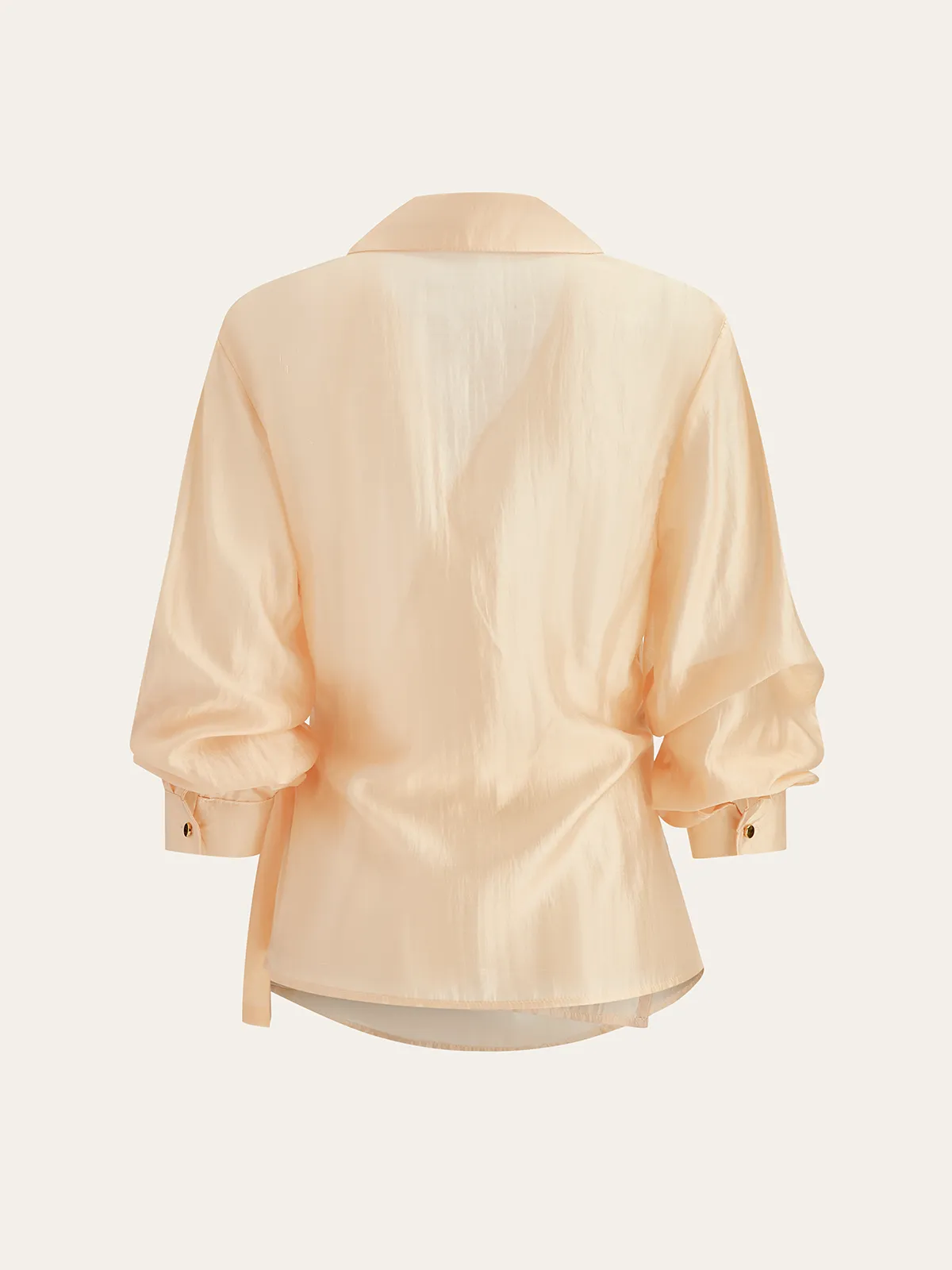 Semi-Sheer Metal Button Wrap Blouse sold by COMMENSE product image thumbnail 2