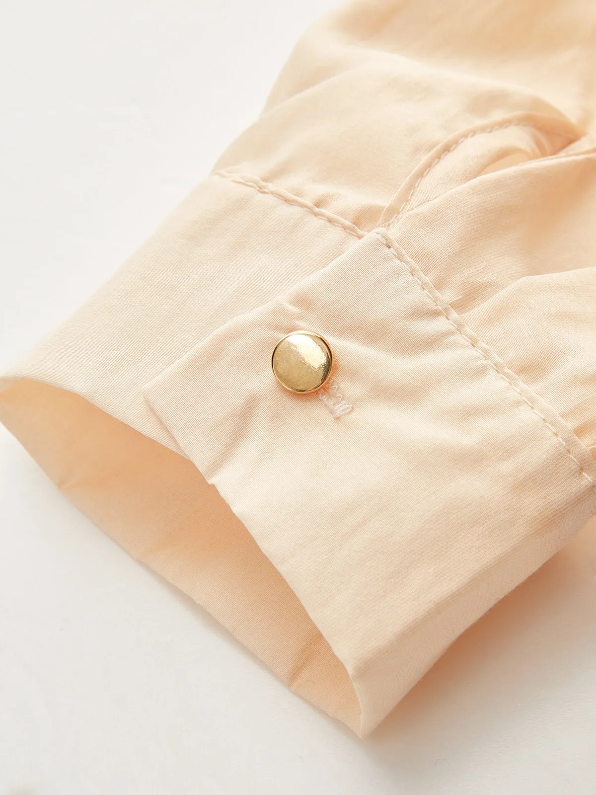 Semi-Sheer Metal Button Wrap Blouse sold by COMMENSE product image thumbnail 4