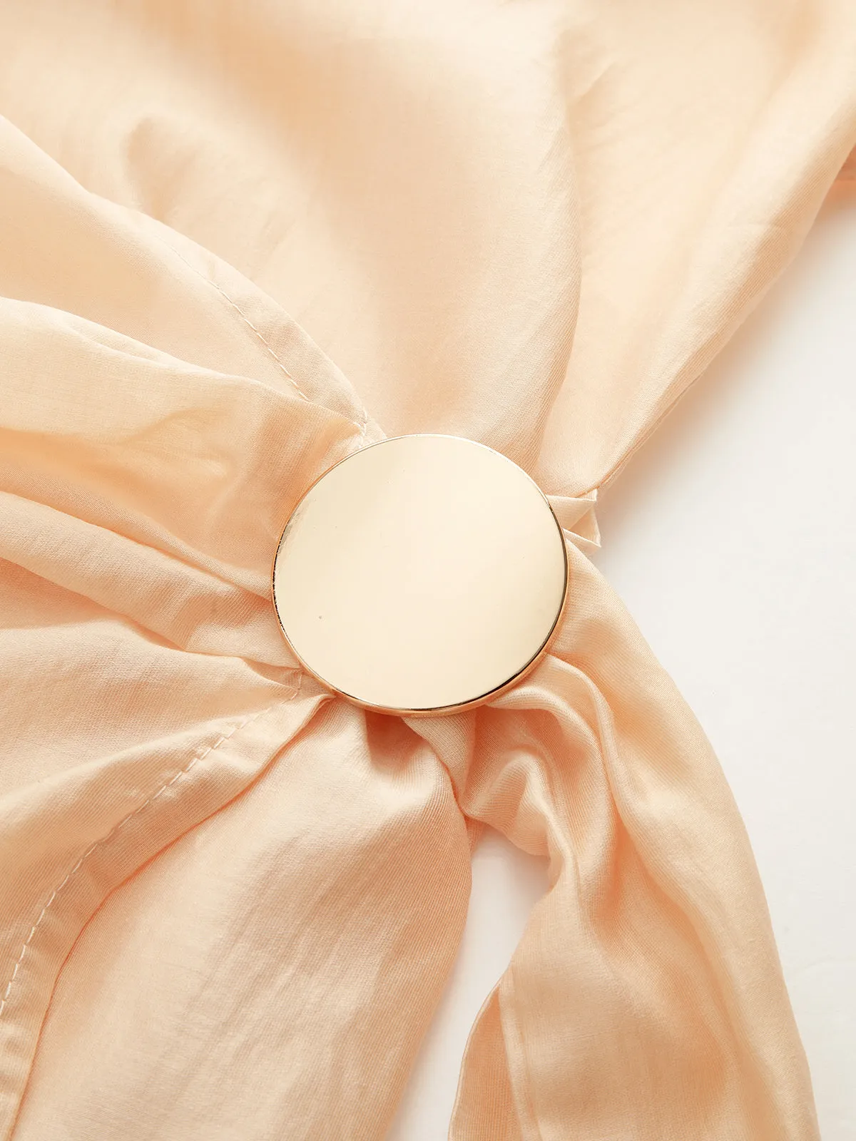 Semi-Sheer Metal Button Wrap Blouse sold by COMMENSE product image thumbnail 3