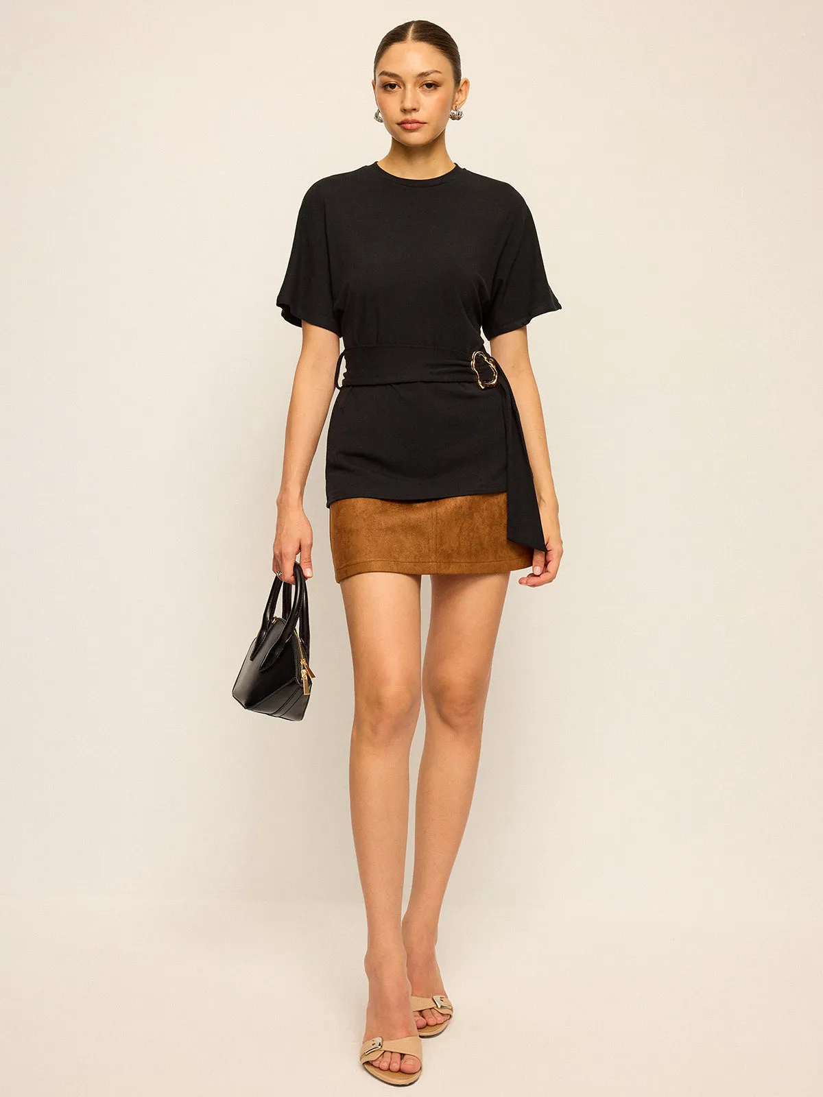 Belted Short-Sleeve Top sold by COMMENSE product image thumbnail 3