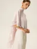 Semi-Sheer Chiffon High-Neck Tiered Cape Top sold by COMMENSE