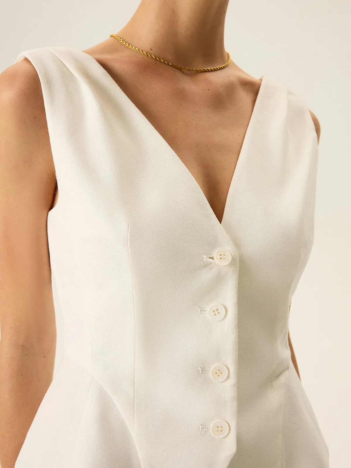 Button-Front Peplum Vest sold by COMMENSE product image thumbnail 5