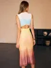 Gradient Mesh Backless Maxi Dress sold by COMMENSE