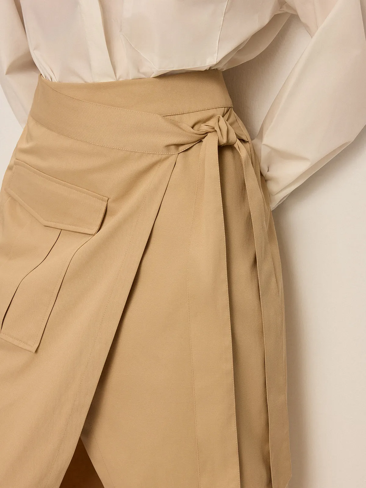 Pocket Wrap Midi Skirt sold by COMMENSE product image thumbnail 4