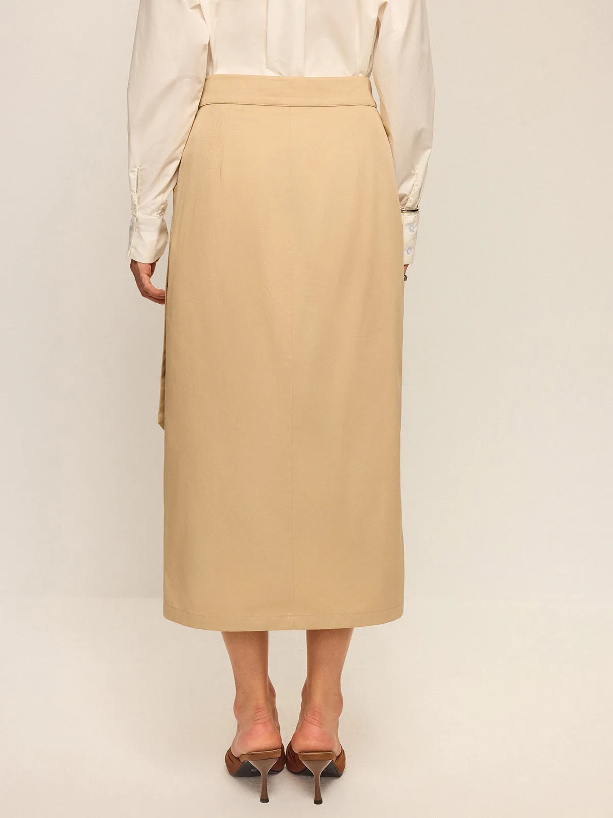 Pocket Wrap Midi Skirt sold by COMMENSE product image thumbnail 3