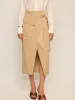 Pocket Wrap Midi Skirt sold by COMMENSE
