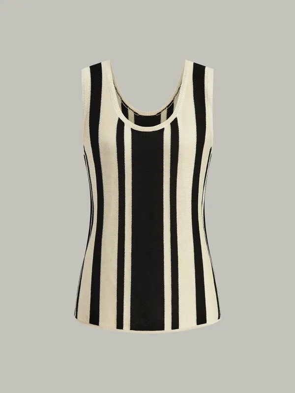 Striped Knit Tank Top sold by COMMENSE