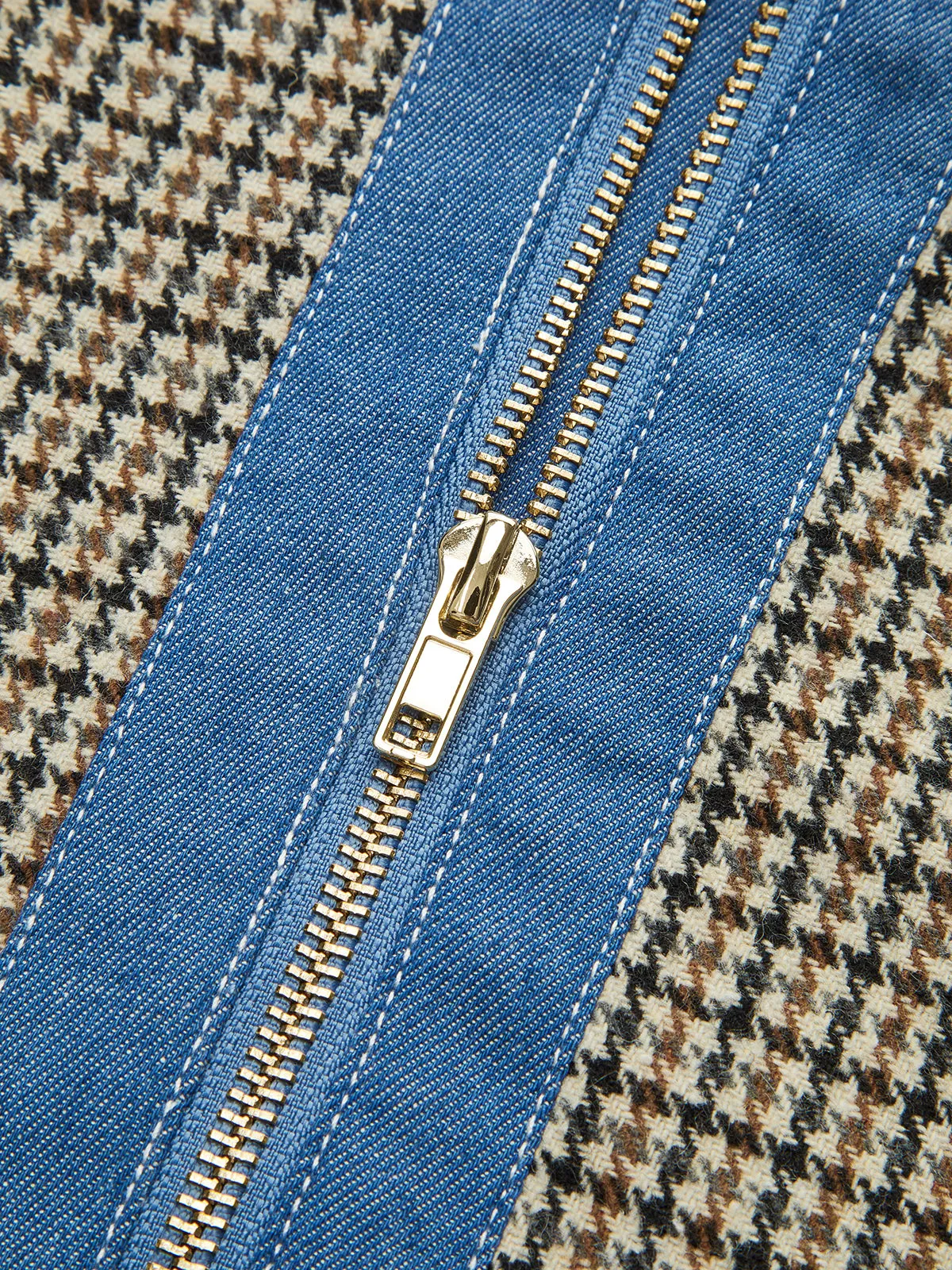 Plaid Contrast Trim Mini Dress sold by COMMENSE product image thumbnail 3