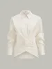 Linen Blend Cross-Over Wrap Shirt sold by COMMENSE