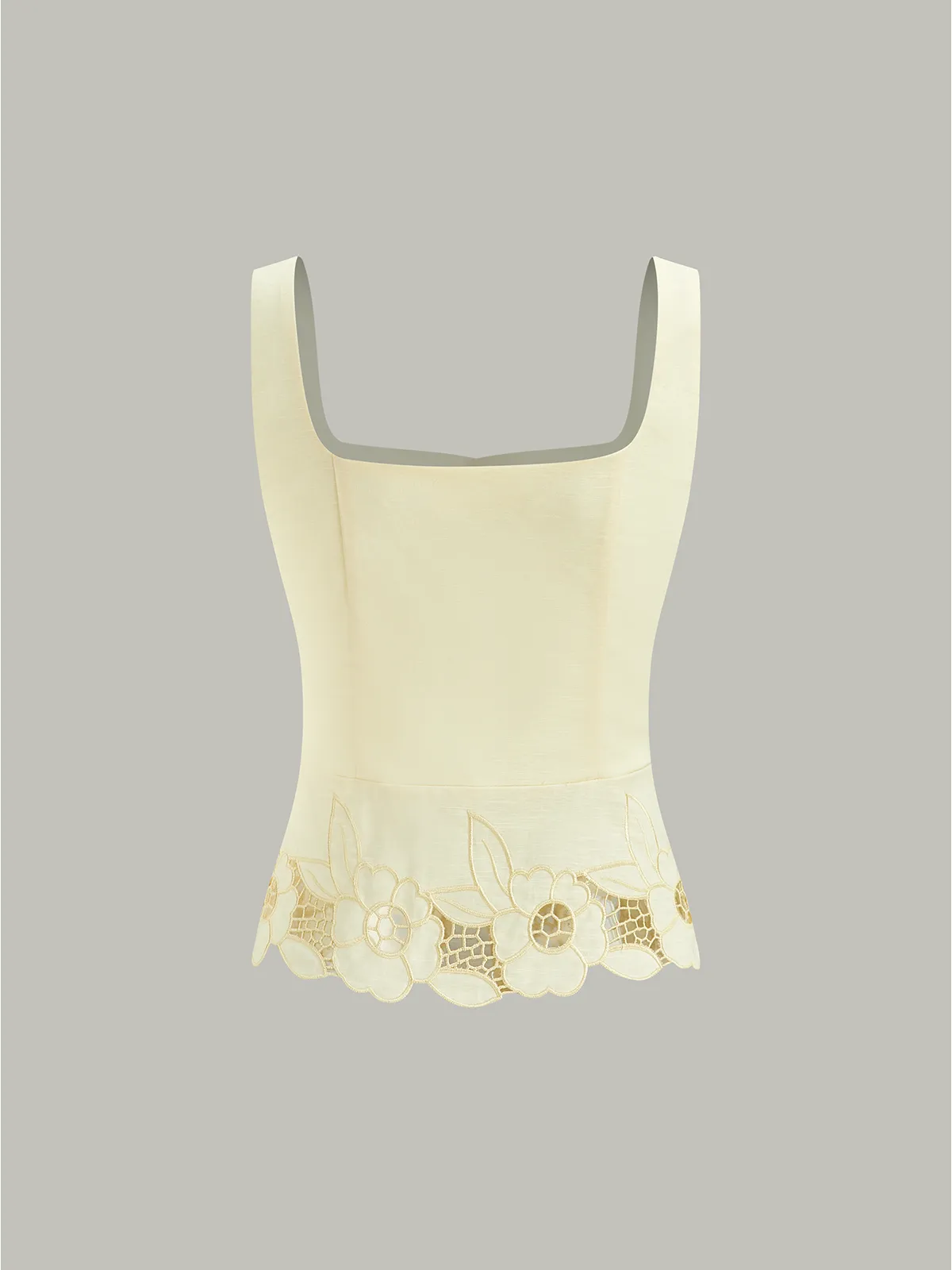 Linen & Cotton Embroidered Tank Top sold by COMMENSE product image thumbnail 5