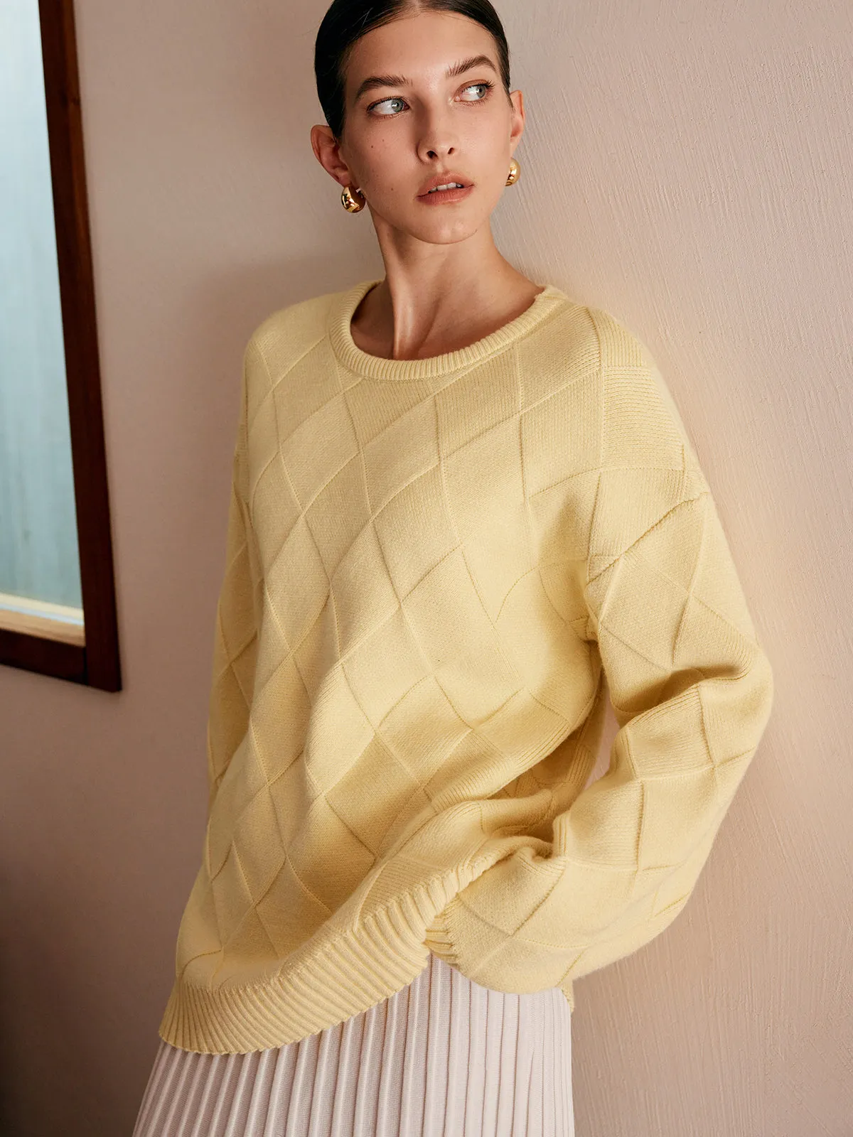 Plain Diamond Sweater sold by COMMENSE product image thumbnail 4