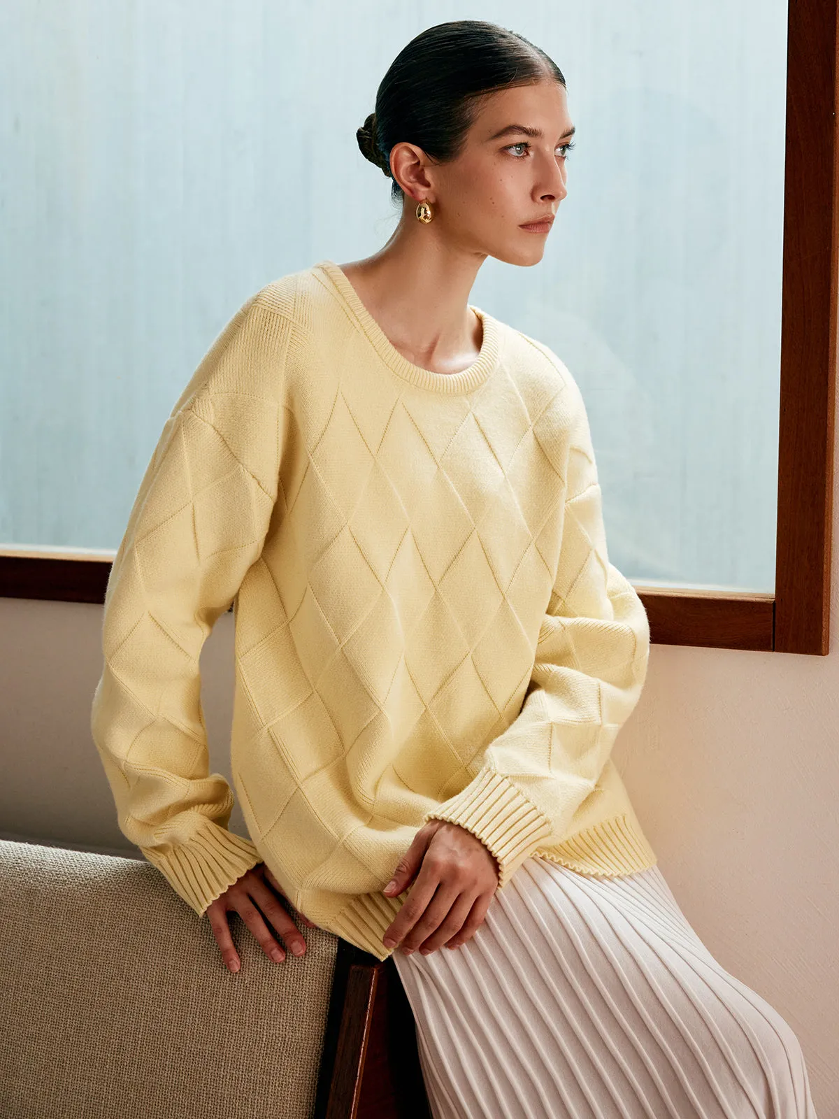 Plain Diamond Sweater sold by COMMENSE product image thumbnail 5