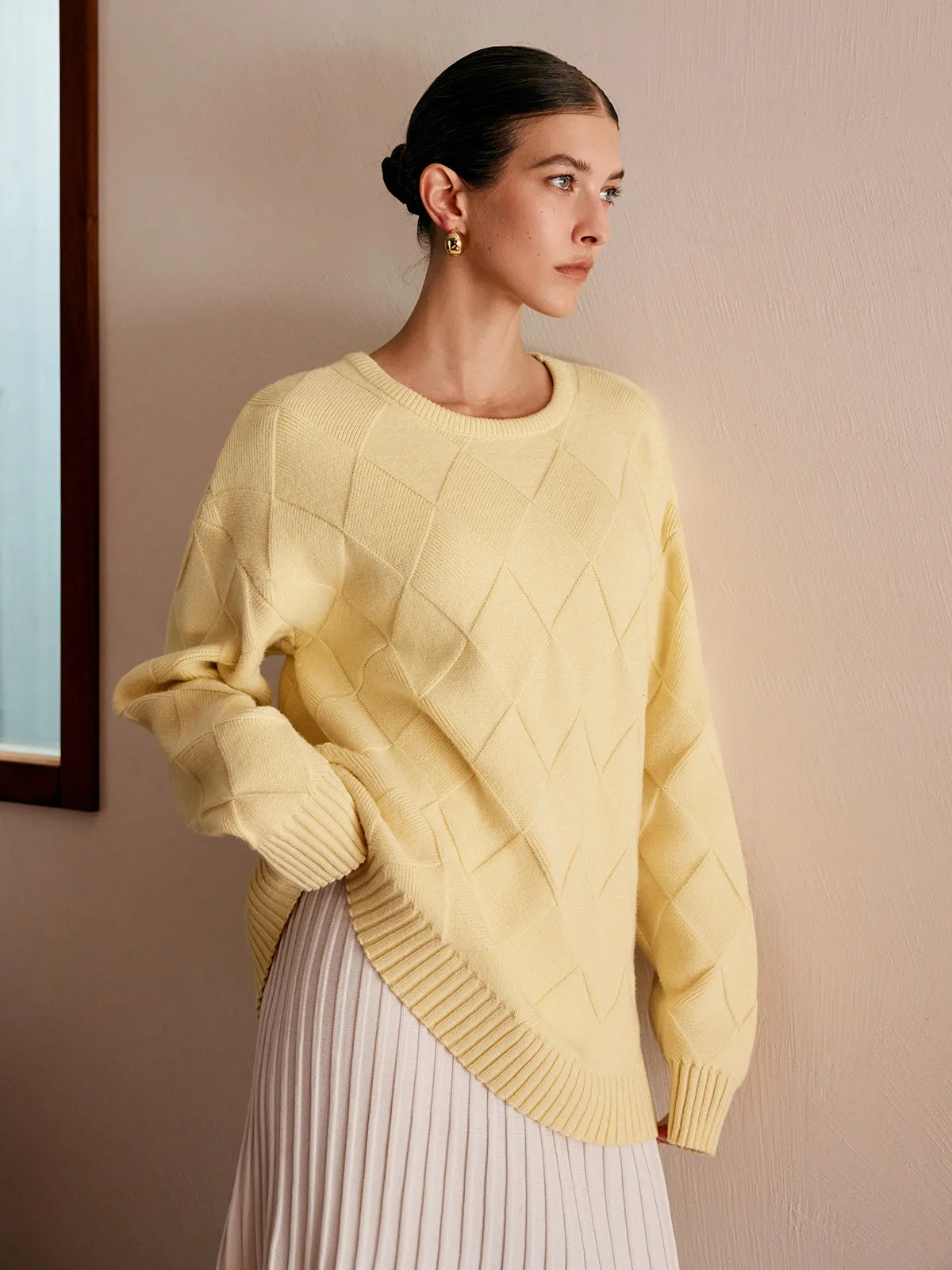 Plain Diamond Sweater sold by COMMENSE product image thumbnail 3