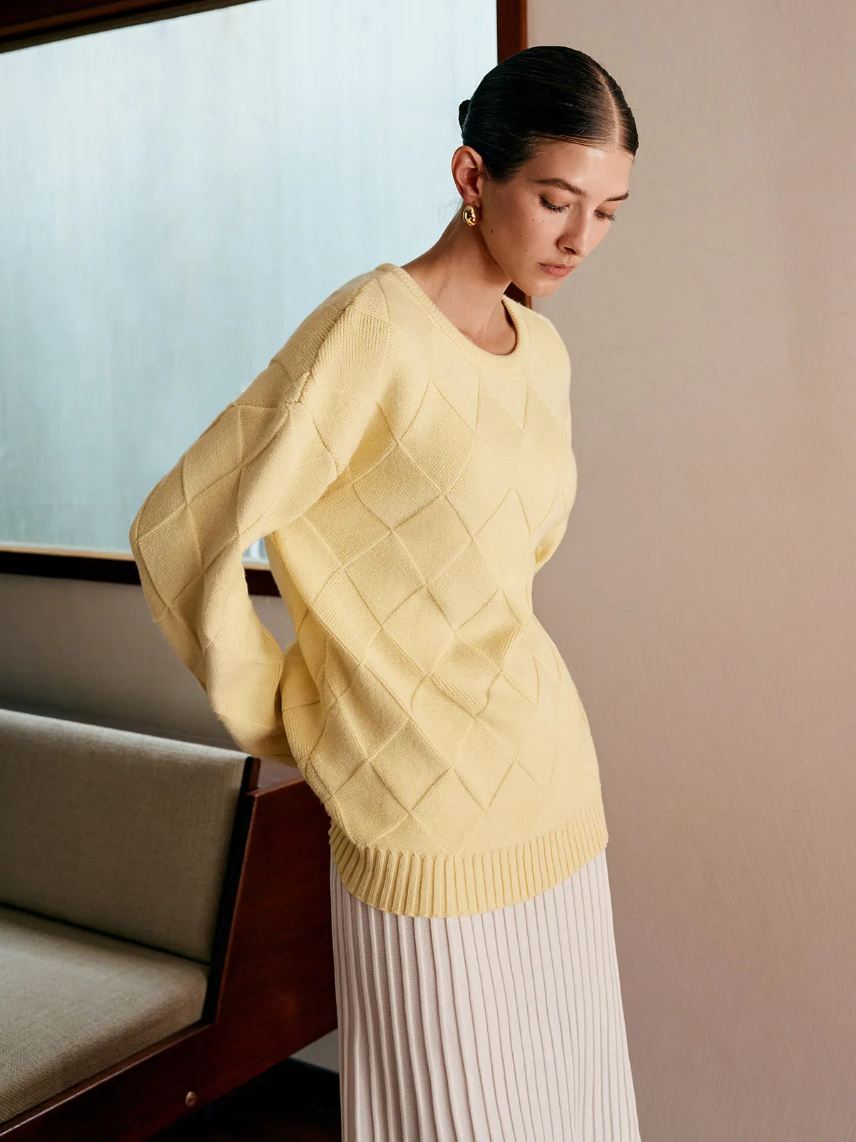 Plain Diamond Sweater sold by COMMENSE