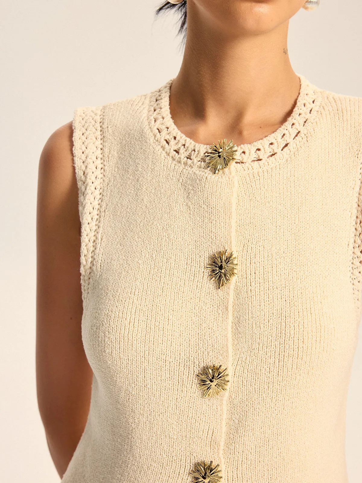 Crochet Trim Knit Vest sold by COMMENSE product image thumbnail 3