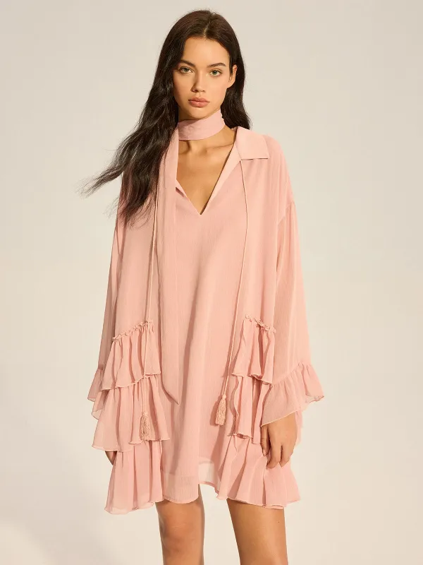 Chiffon Ruffled Mini Dress sold by COMMENSE