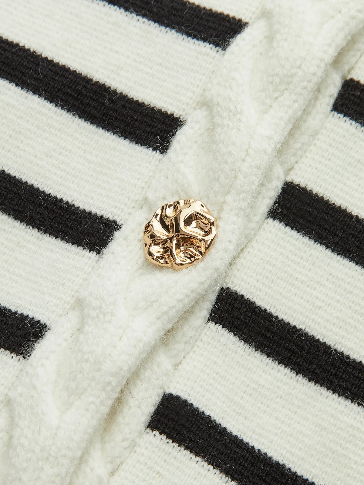 Cable Knit Trim Striped Vest sold by COMMENSE product image thumbnail 2