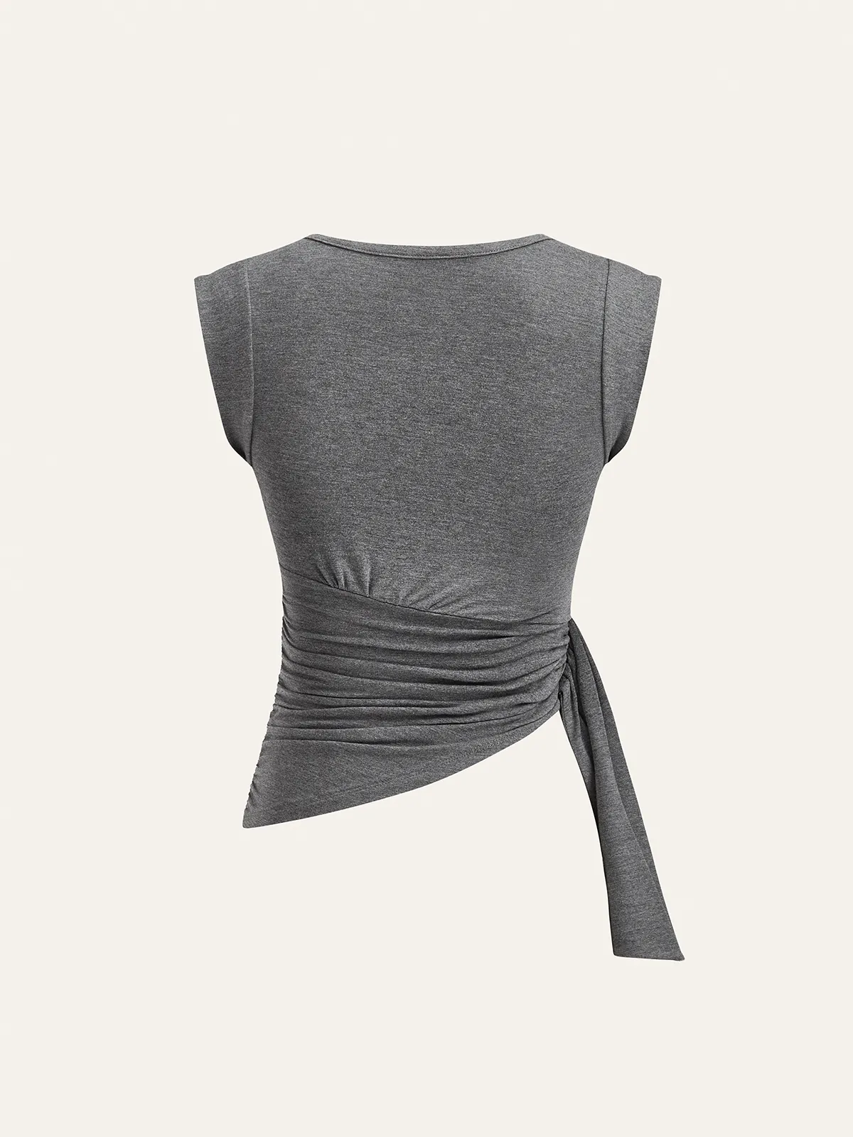 Ruched Asymmetric Hem Sleeveless Top sold by COMMENSE product image thumbnail 2