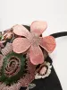 Semi-Sheer 3D Flower Embroidered Corset Top sold by COMMENSE