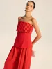 Cotton Blend Strapless Pleated Top sold by COMMENSE