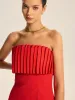 Cotton Blend Strapless Pleated Top sold by COMMENSE