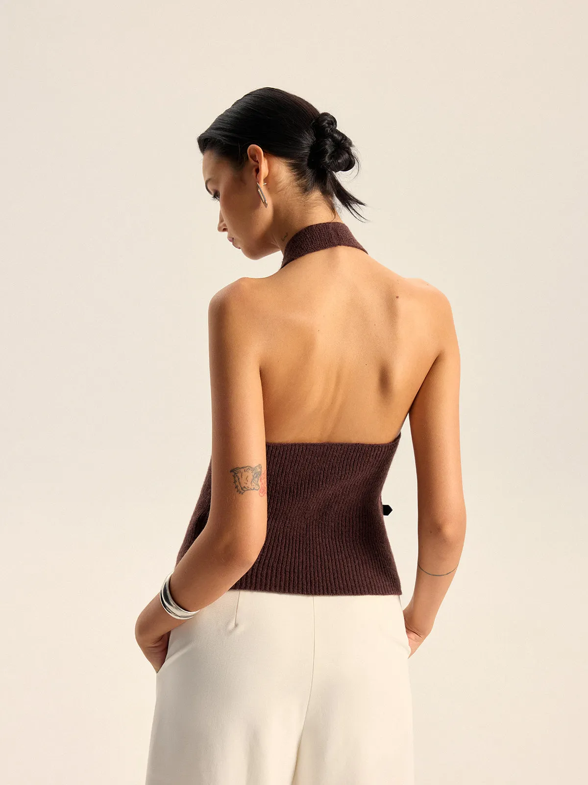 Halter Neck Backless Knit Top sold by COMMENSE product image thumbnail 2
