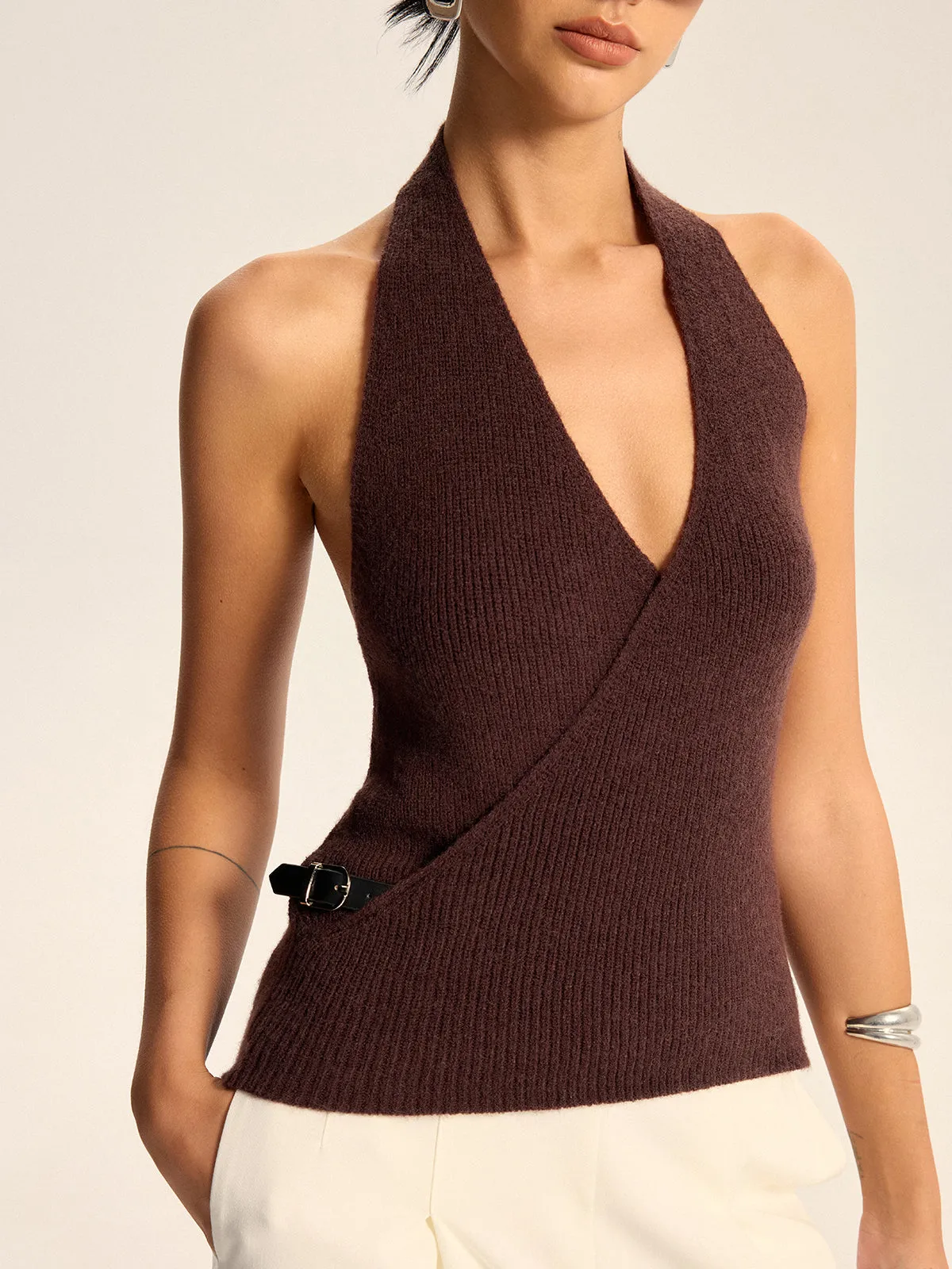 Halter Neck Backless Knit Top sold by COMMENSE product image thumbnail 5