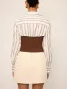 2 in 1 Ribbed Knit and Striped Contrast Shirt sold by COMMENSE