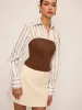 2 in 1 Ribbed Knit and Striped Contrast Shirt sold by COMMENSE