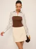 2 in 1 Ribbed Knit and Striped Contrast Shirt sold by COMMENSE