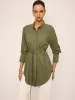 Cotton & Linen Belted Long-Sleeve Shirt sold by COMMENSE