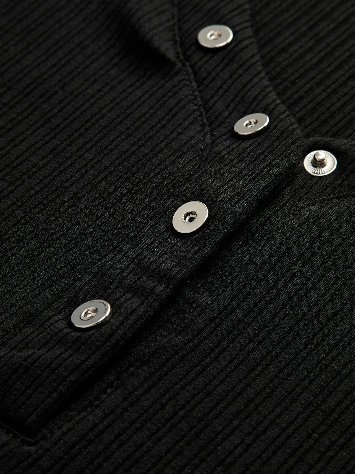 Button Ribbed Long Sleeve T-Shirt sold by COMMENSE product image thumbnail 2
