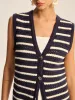 Striped Knitted Button Vest sold by COMMENSE
