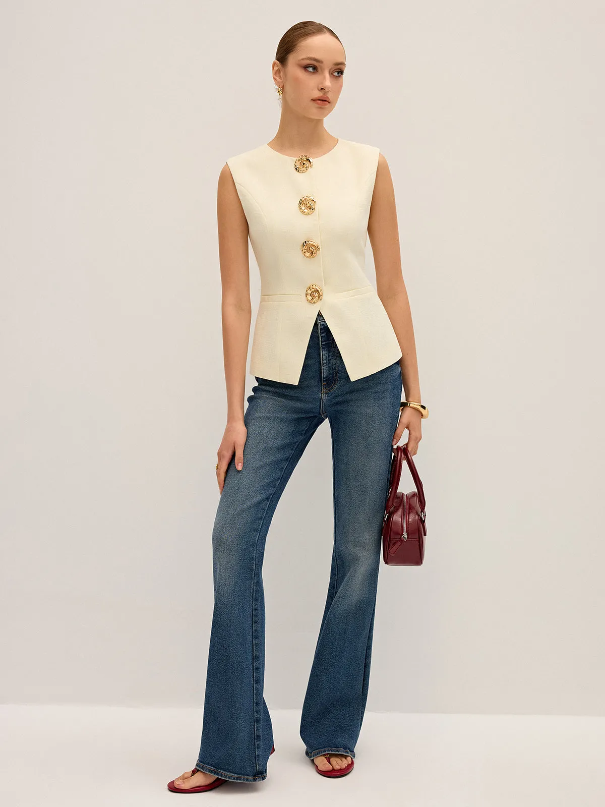 Metal Detail Sleeveless Vest sold by COMMENSE product image thumbnail 4