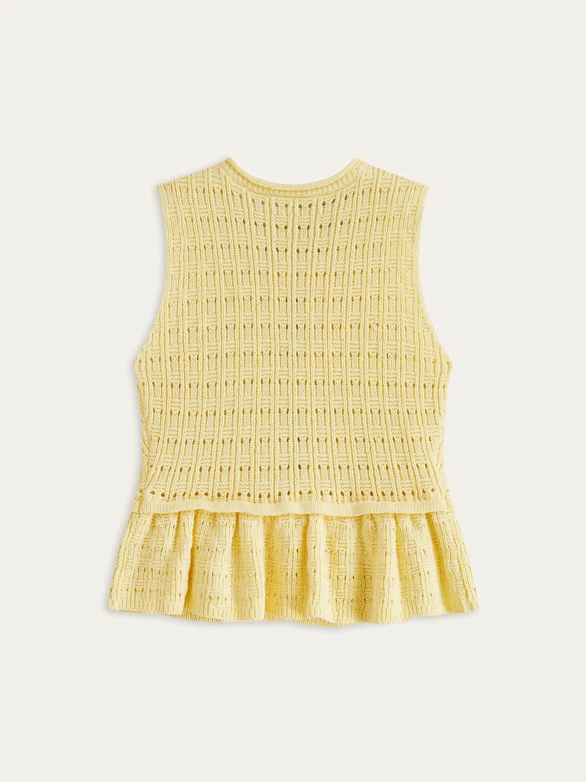 Metal Detail Knitted Peplum Vest sold by COMMENSE product image thumbnail 2